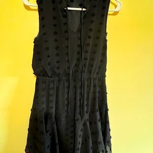 Black polka dot dress